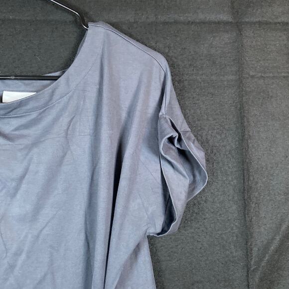 J Jill Womens Shirt Dark Gray Pull Over Front Tie Wrap Tunic Stretch Large - Picture 5 of 13